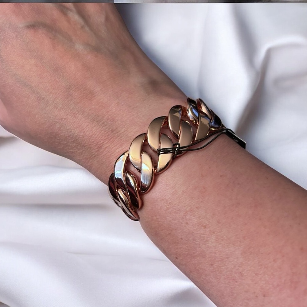 New Marc by Marc Jacobs Rose Gold Bracelet Dust Bag Metal Link Luxury - Picture 2 of 9